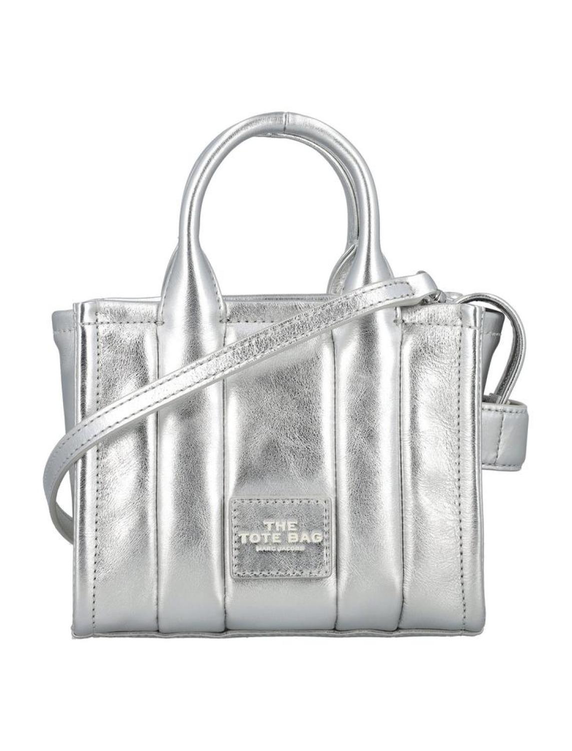 Marc Jacobs Logo Patch Metallic Effect Tote Bag