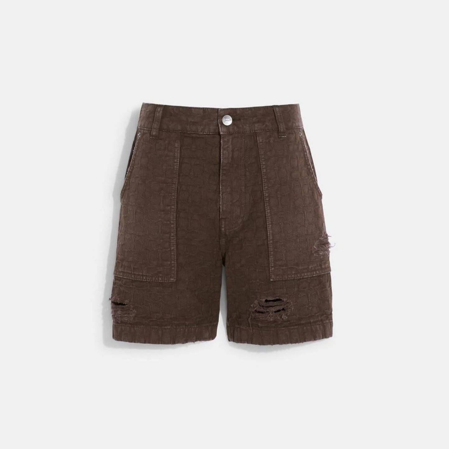 Coach Outlet Distressed Denim Shorts