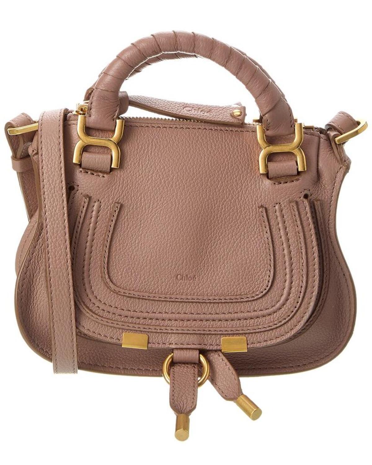 Chloe Marcie Bag Nut Chloé Marcie Mini Double Carry Leather