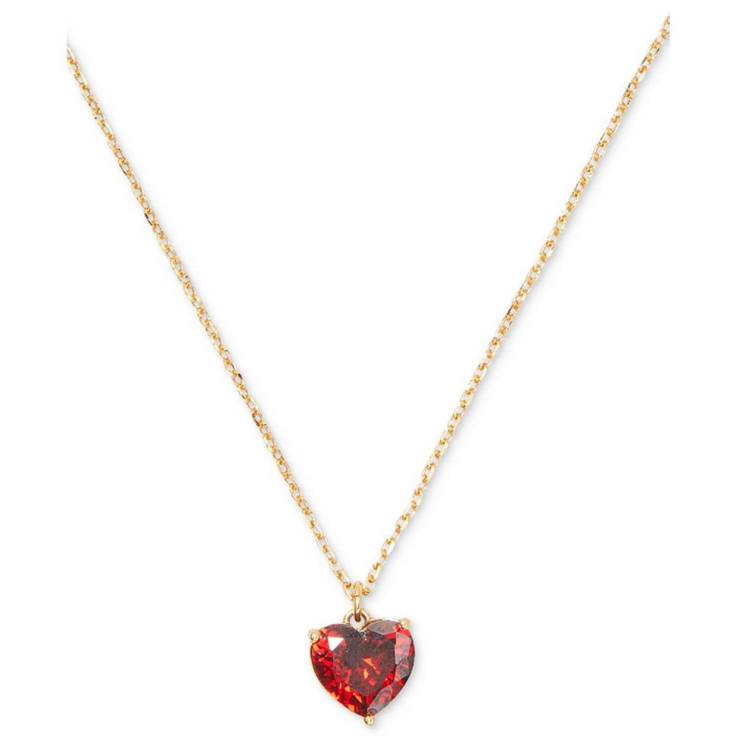 Gold-Tone Birthstone Heart Pendant Necklace, 16" + 3" extender