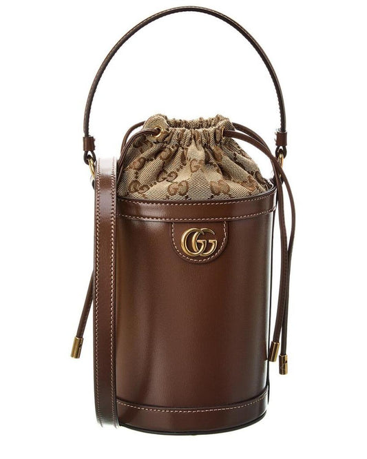 Gucci Ophidia Mini Leather Bucket Bag