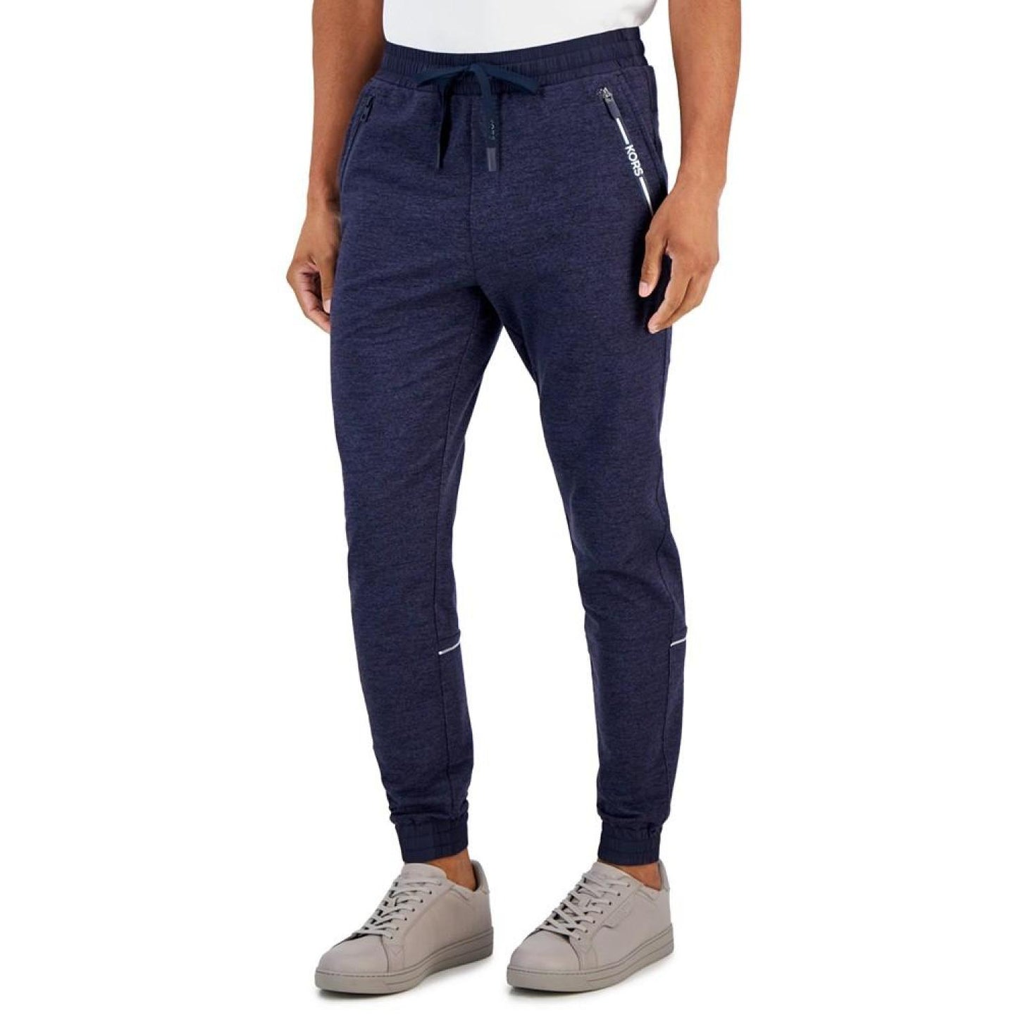 Men's Slim-Fit Wrinkle-Resistant Performance Stretch Mixed-Media Tracksuit Joggers