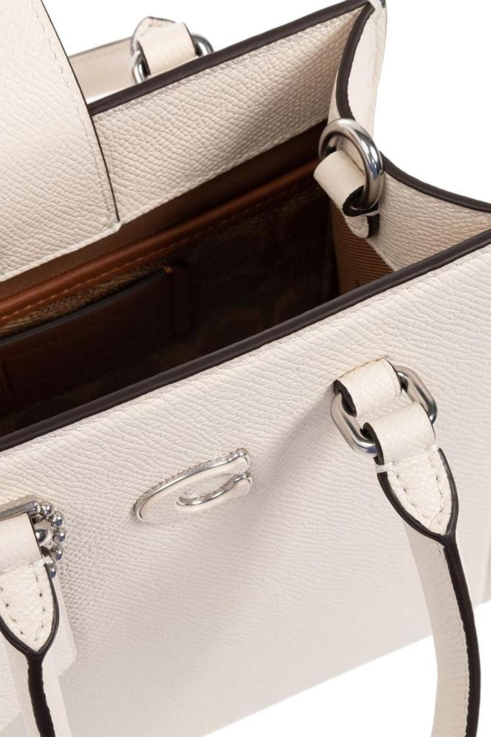 Coach Logo Plaque Top Handle Tote Bag