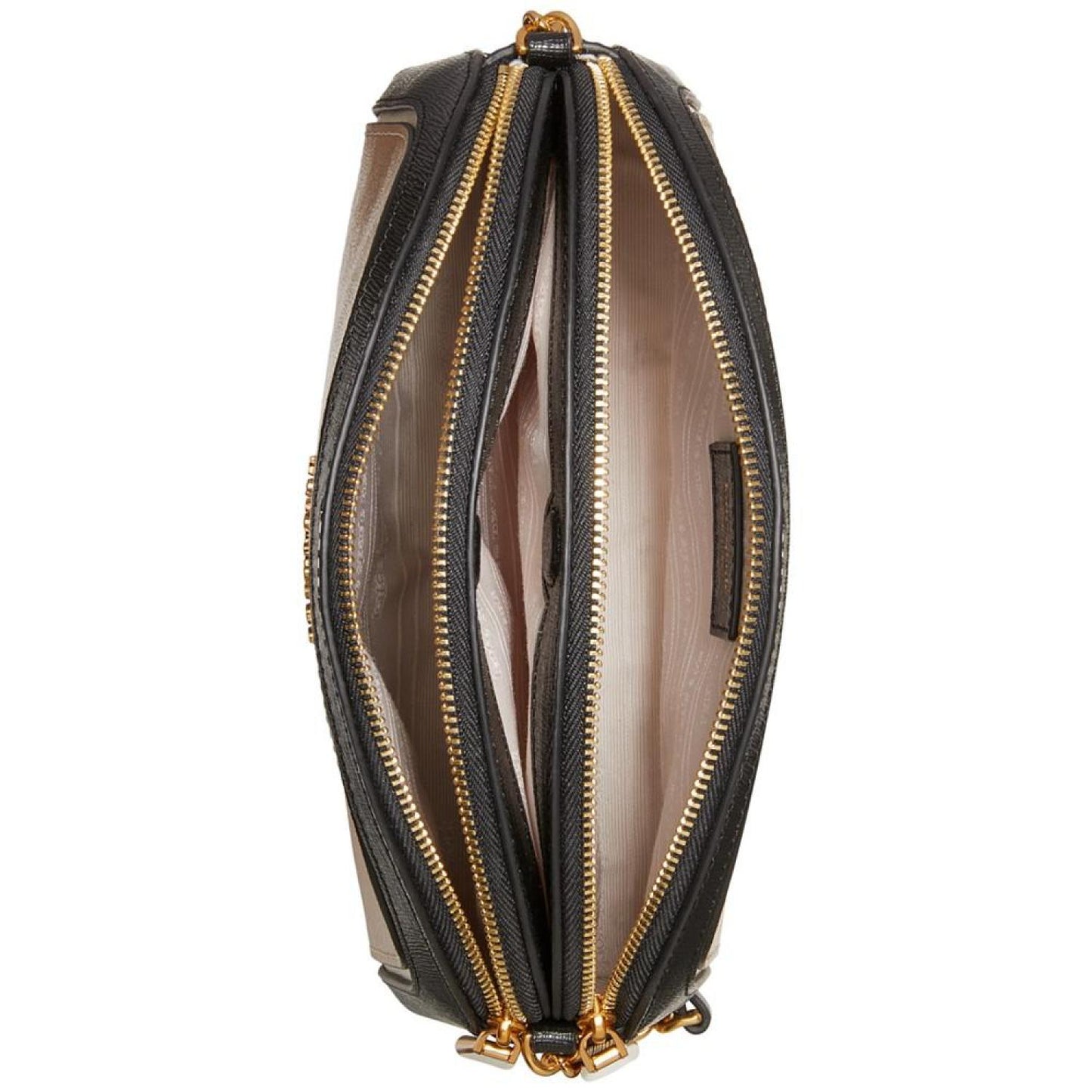 Morgan Colorblocked Saffiano Leather Double Zip Dome Crossbody