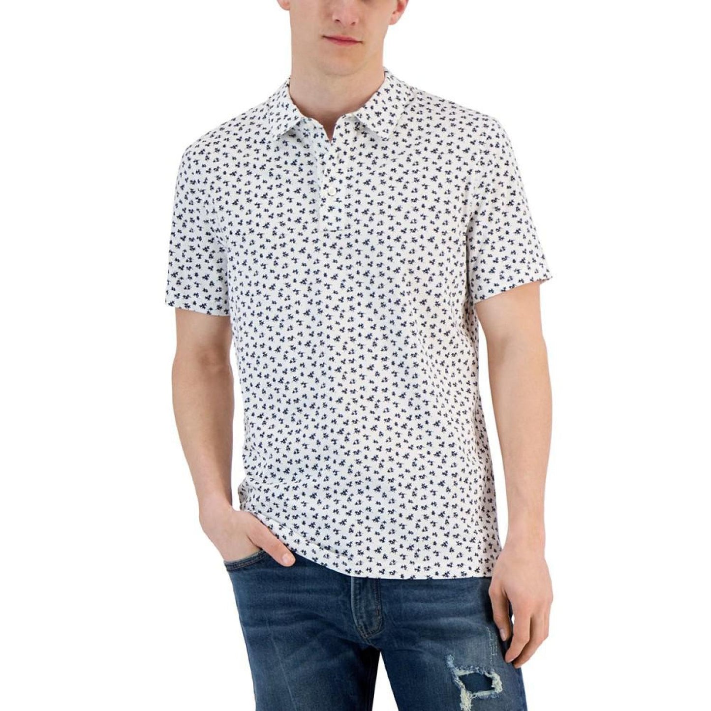 Men's Modern-Fit Field Print Polo Shirt