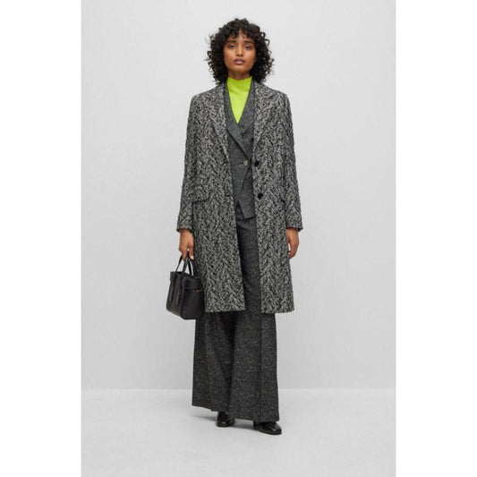Slim-fit coat in a structured cotton blend