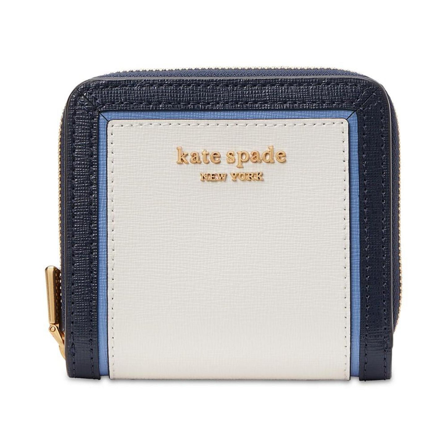 Morgan Colorblocked Saffiano Leather Compact Wallet