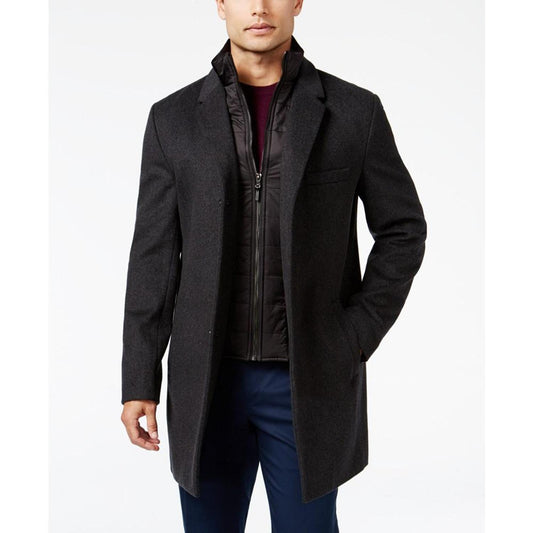 Michael Kors Men's Water-Resistant Slim-Fit Overcoat with Zip-Out Liner