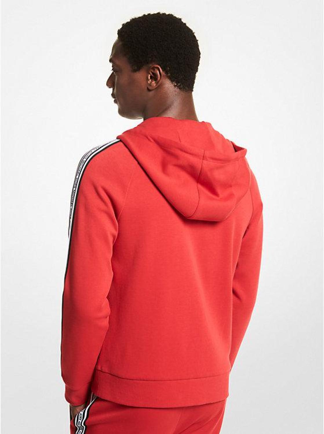 Logo Tape Cotton Blend Zip-Up Hoodie