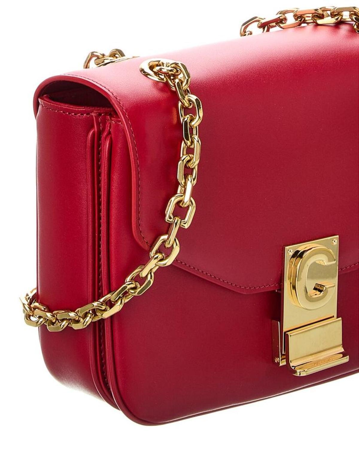 CELINE C Small Leather Shoulder Bag (Authentic Pre-Owned)