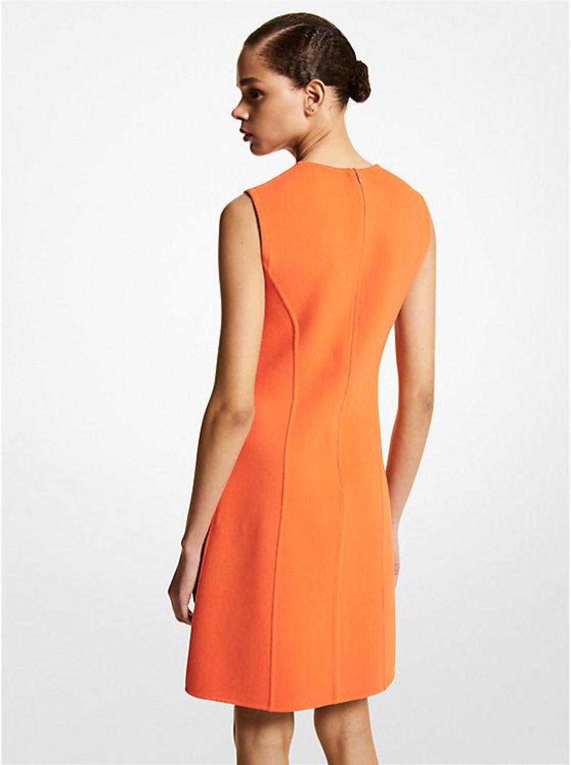 Stretch Wool Crepe Shift Dress