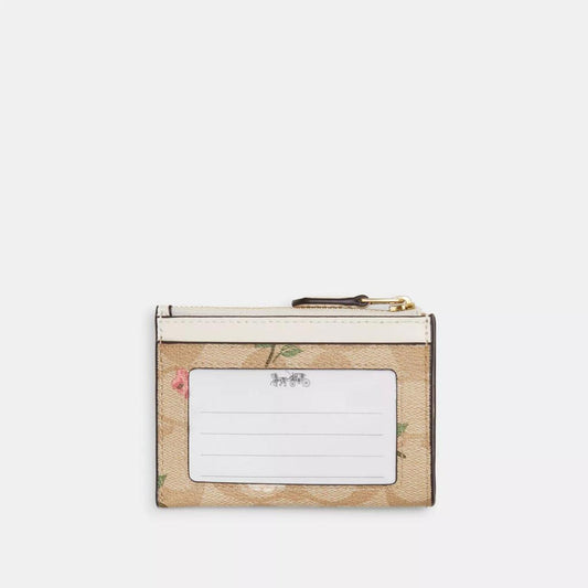 Coach Outlet Mini Skinny Id Case In Signature Canvas With Floral Print