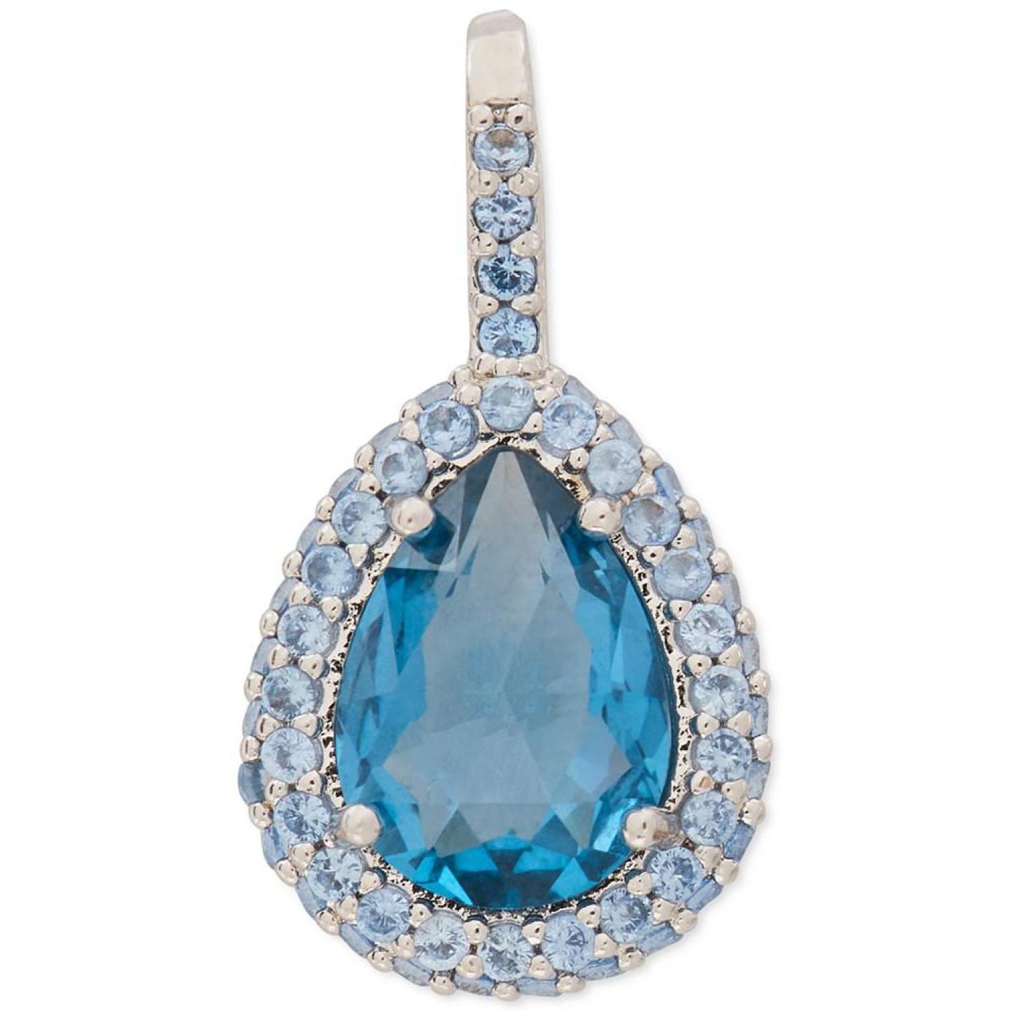Pavé & Pear-Shape Stone Halo Drop Earrings