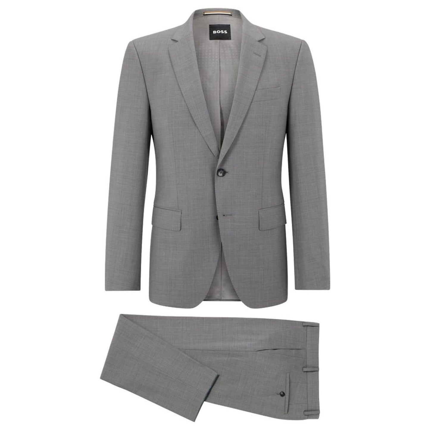 Men's Slim-Fit Melange Stretch Wool Suit, 2 Piece Set