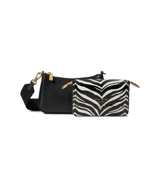 Morgan Zebra Print Double Up Crossbody
