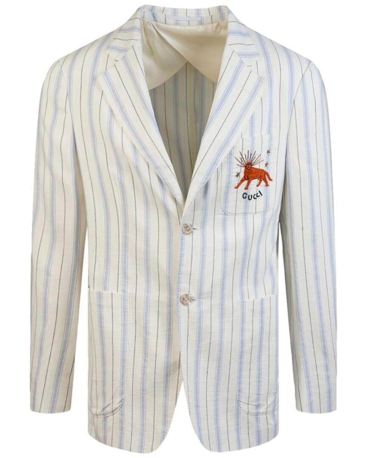 Gucci Fo Palma Silk & Linen-Blend Jacket