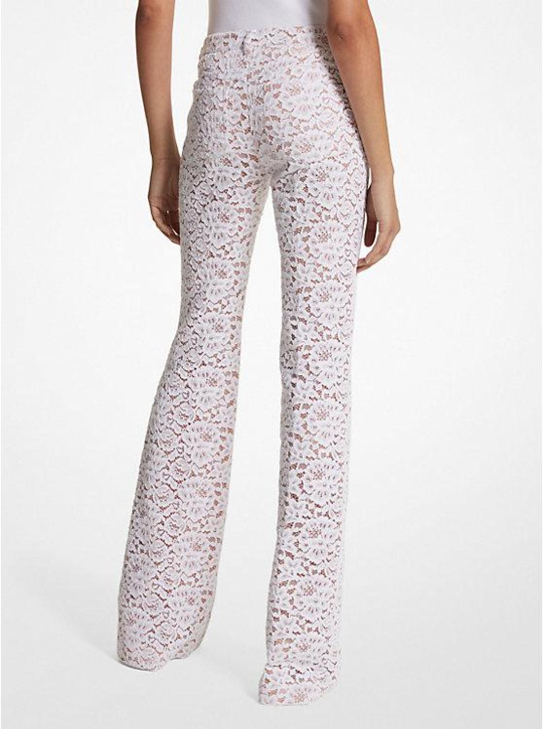 Floral Corded Lace Flared Jeans