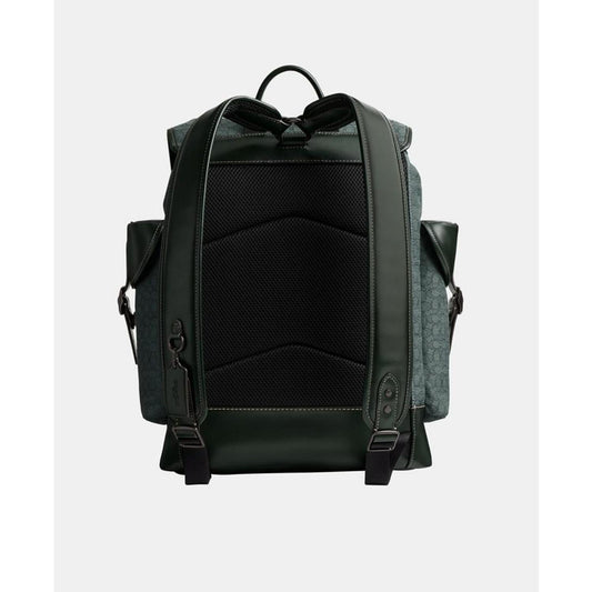 Leather Hitch Backpack in Micro Signature Jacquard