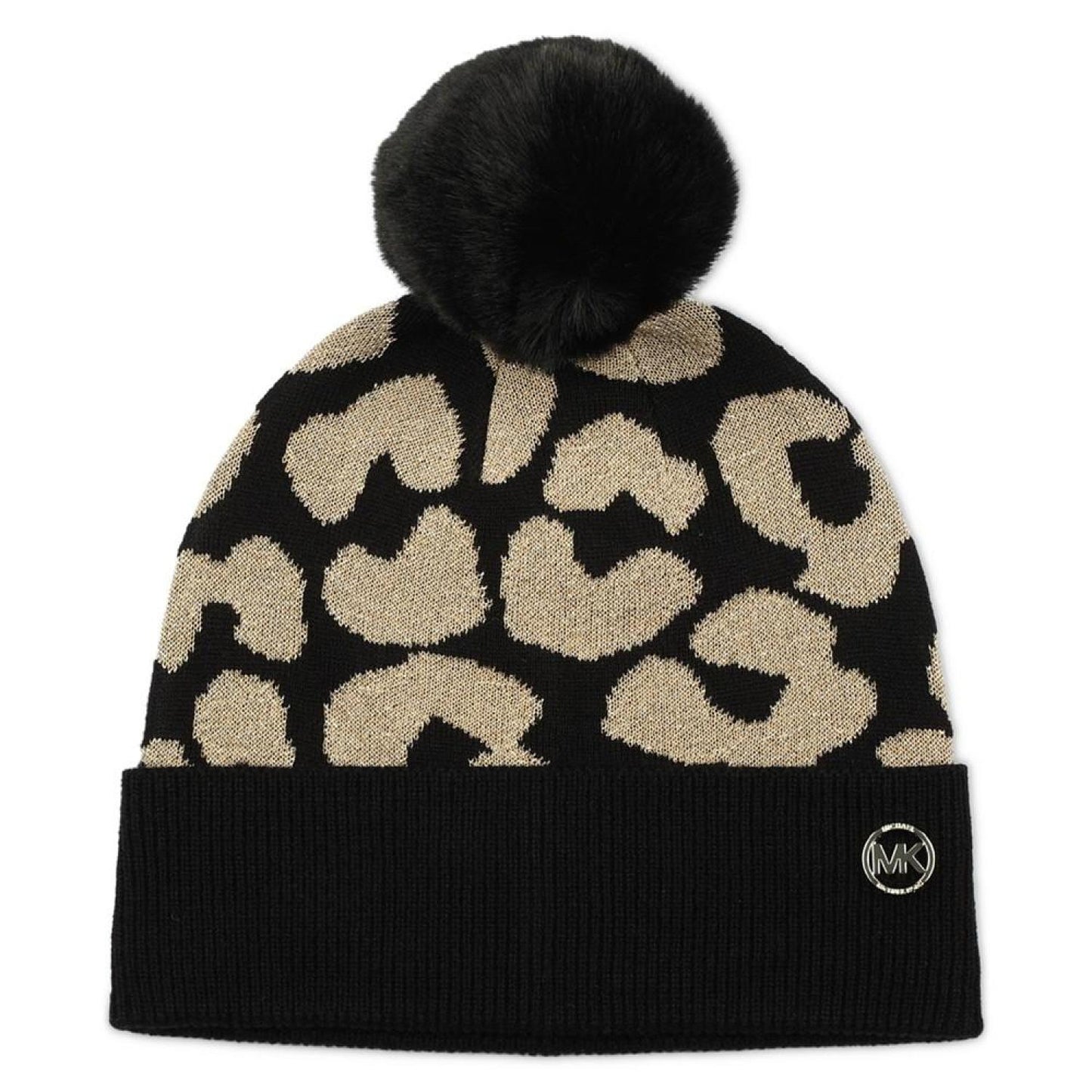 Women's Metallic Leopard-Print Beanie