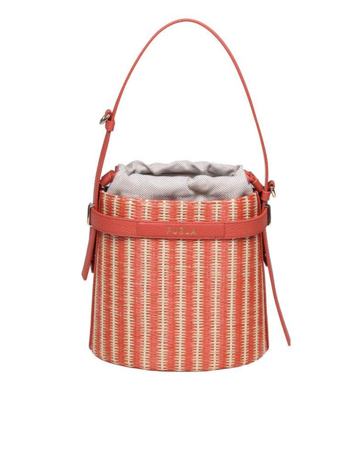 Furla Giove Logo Printed Mini Bucket Bag