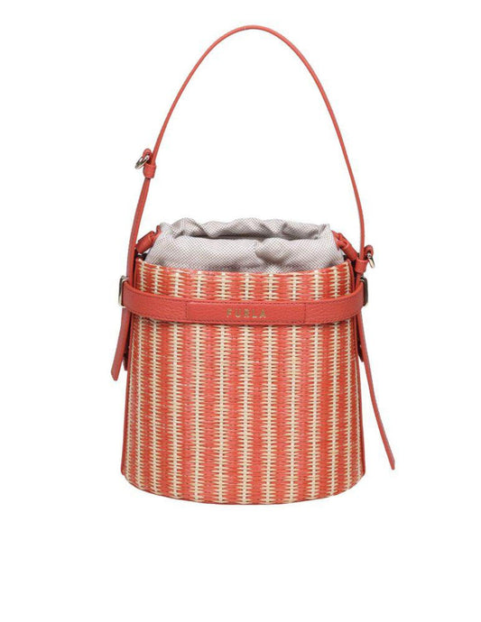 Furla Giove Logo Printed Mini Bucket Bag