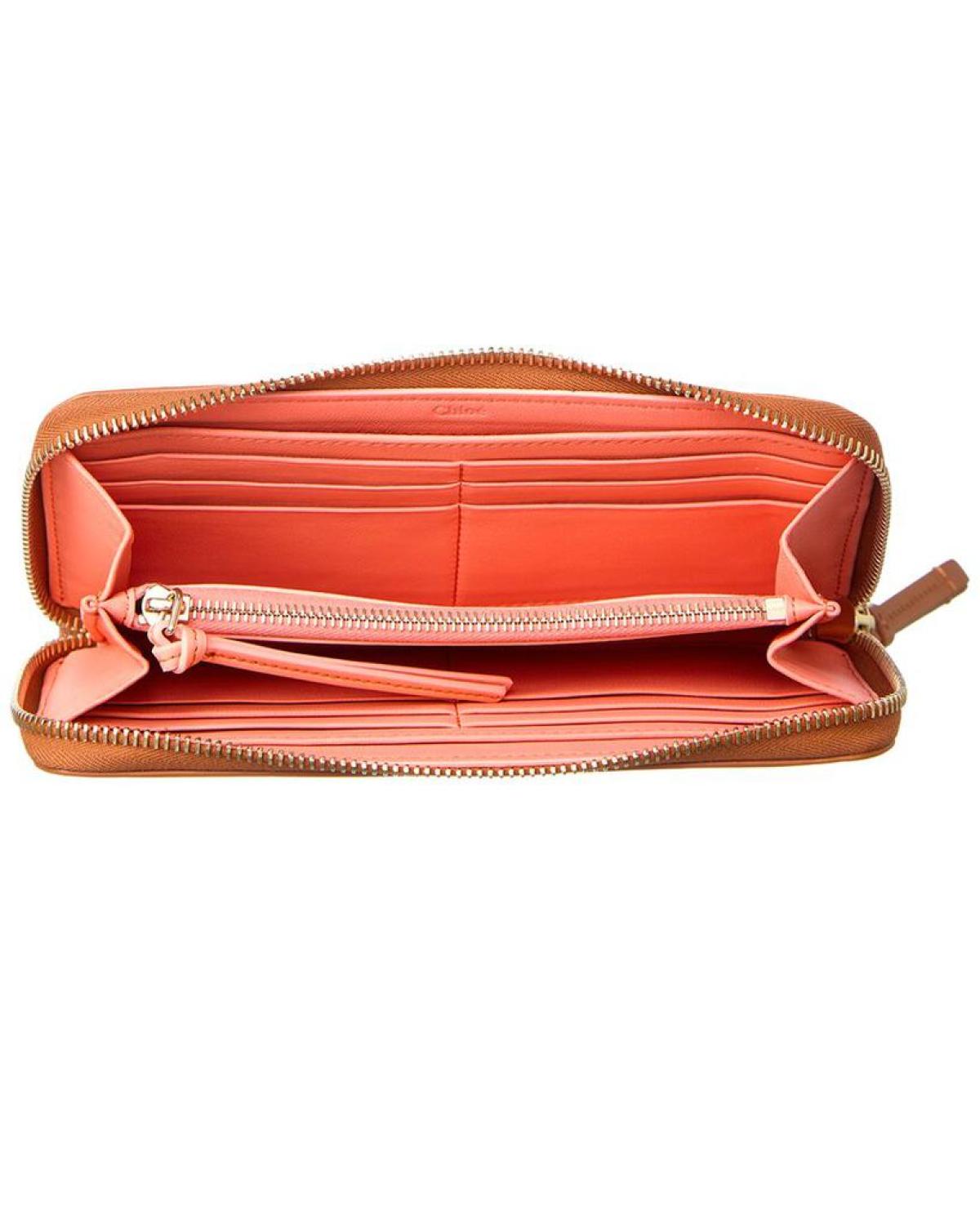 Chloé Sense Leather Zip Around Wallet