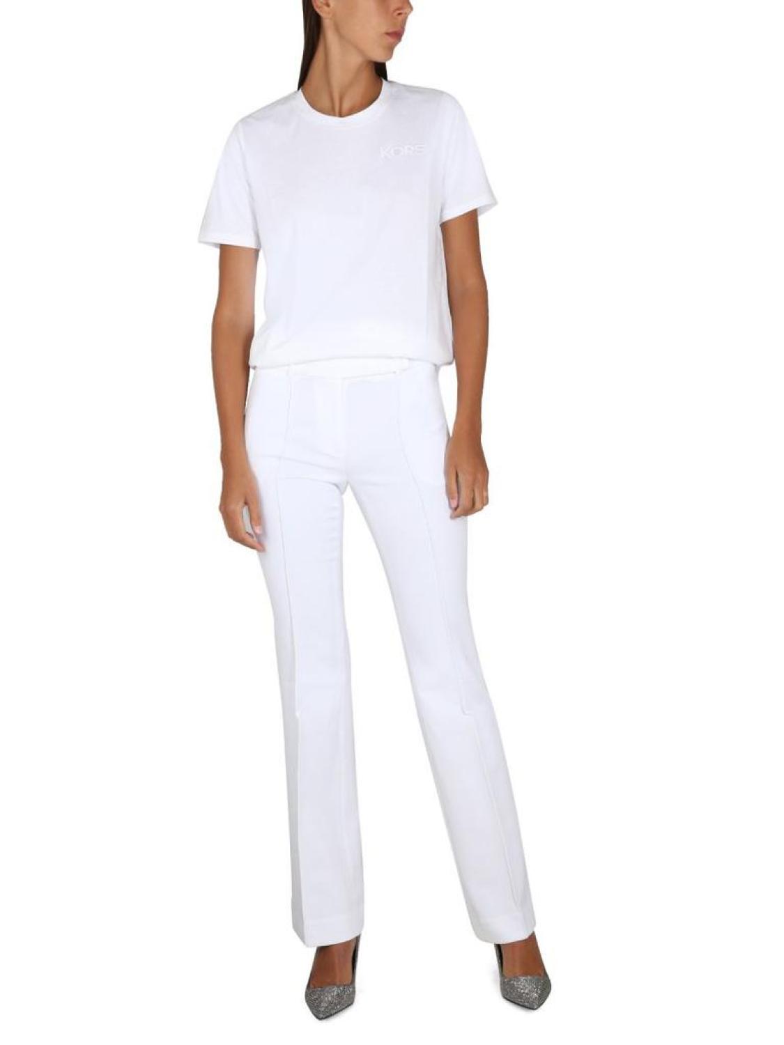 Michael Michael Kors Logo Embroidered Crewneck T-Shirt