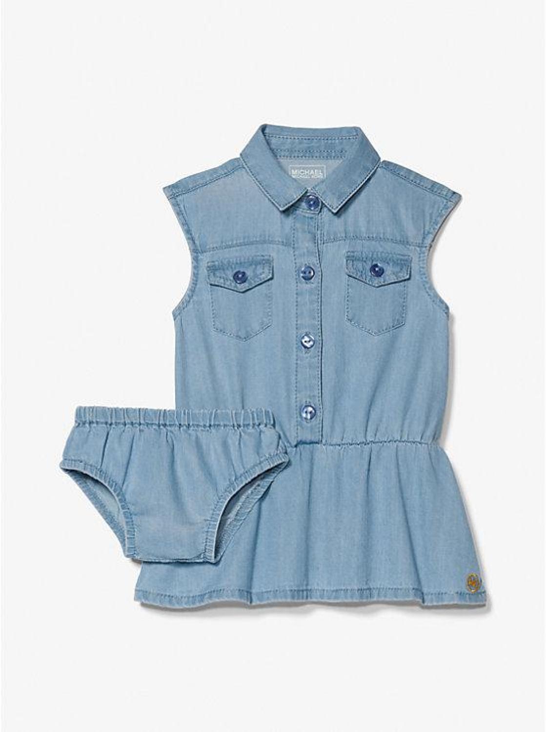Chambray Dress and Bloomer Baby Set