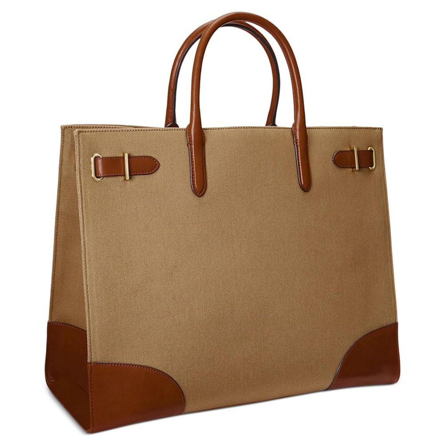 Devyn Leather Trim Twill Large Tote Bag