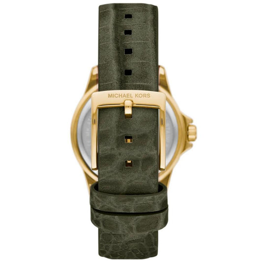 Women's Mini Everest Quartz Three-Hand Amazon Green Suede Leather Watch 33mm