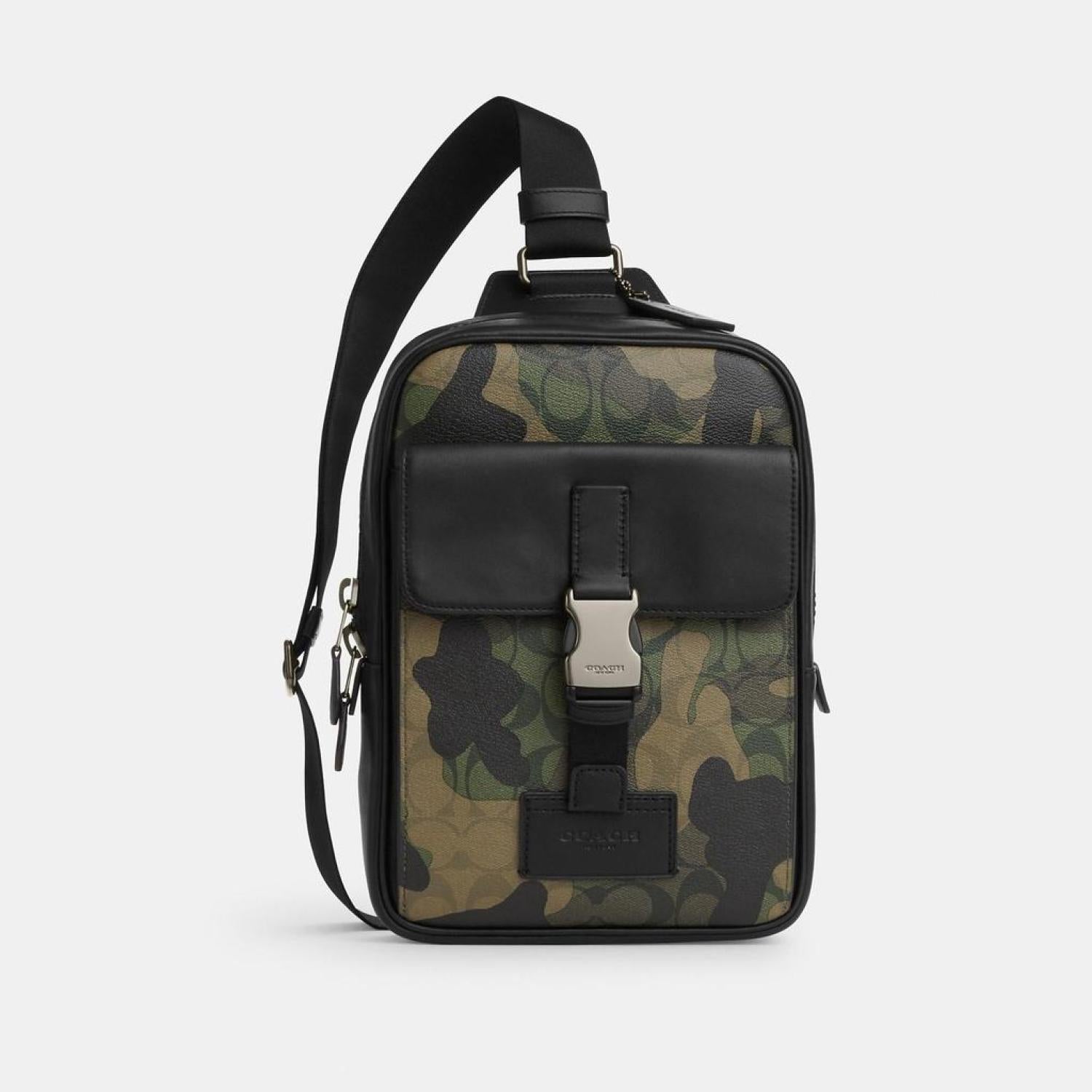 coach backpack mens camo Coach Outlet Track Pack In Signature Canvas With Camo Print
