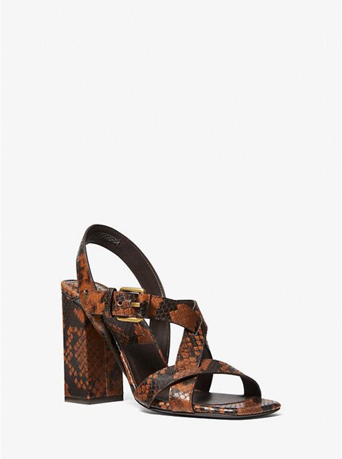 Gladys Python Embossed Leather Sandal