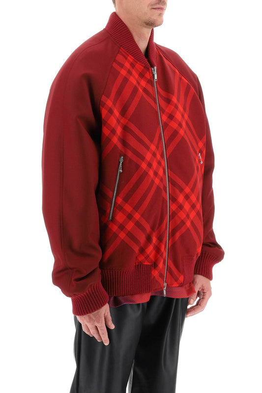 Burberry check reversible bomber jacket