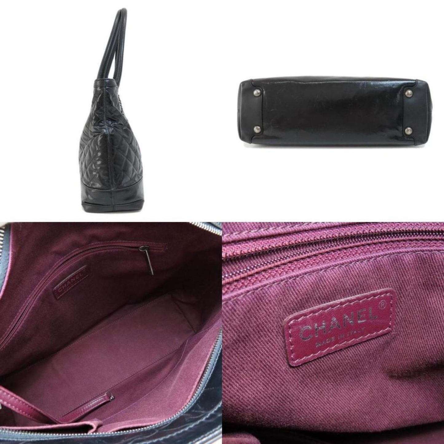 Chanel Matelassé Patent Leather Tote Bag (Pre-Owned)