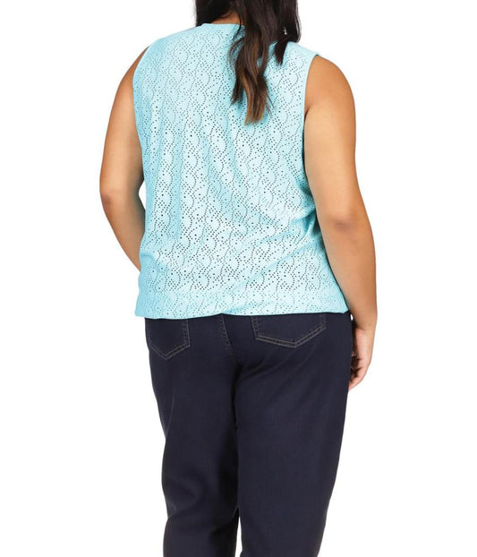 Plus Size Eyelet Wrap Top