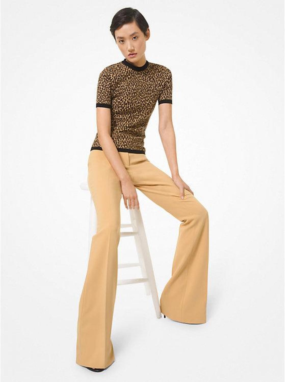 Charlie Stretch Pebble Crepe Flared Pants