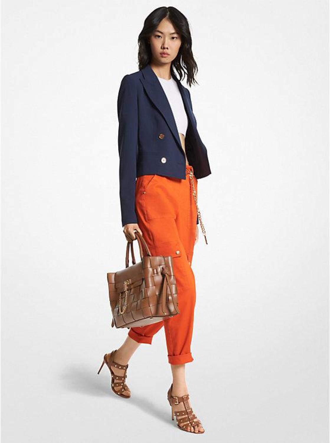 Cropped Crepe Blazer