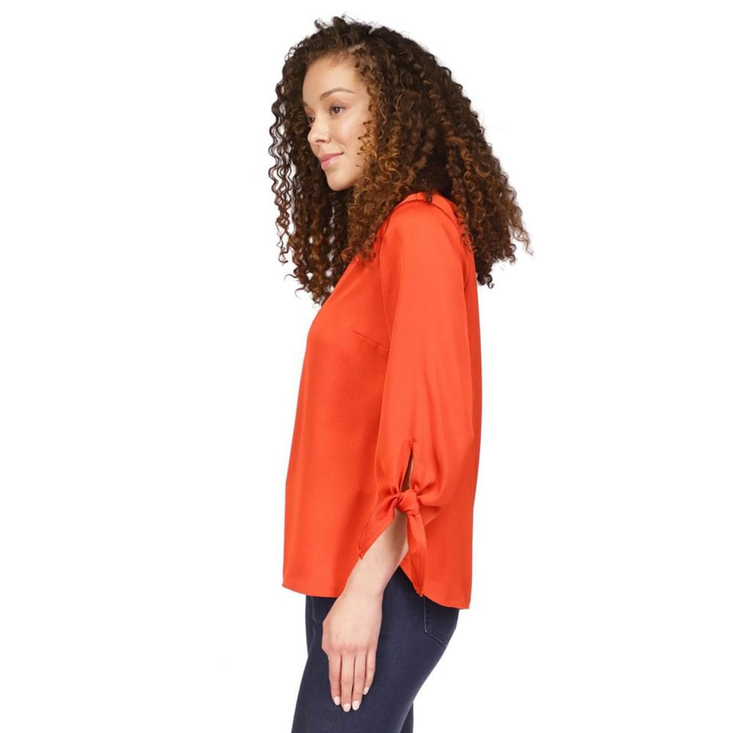 Women's Satin Tie Top, Regular & Petite