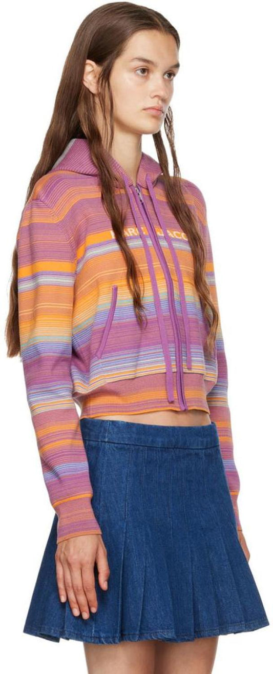 Purple 'The Cropped Zip Hoodie' Hoodie