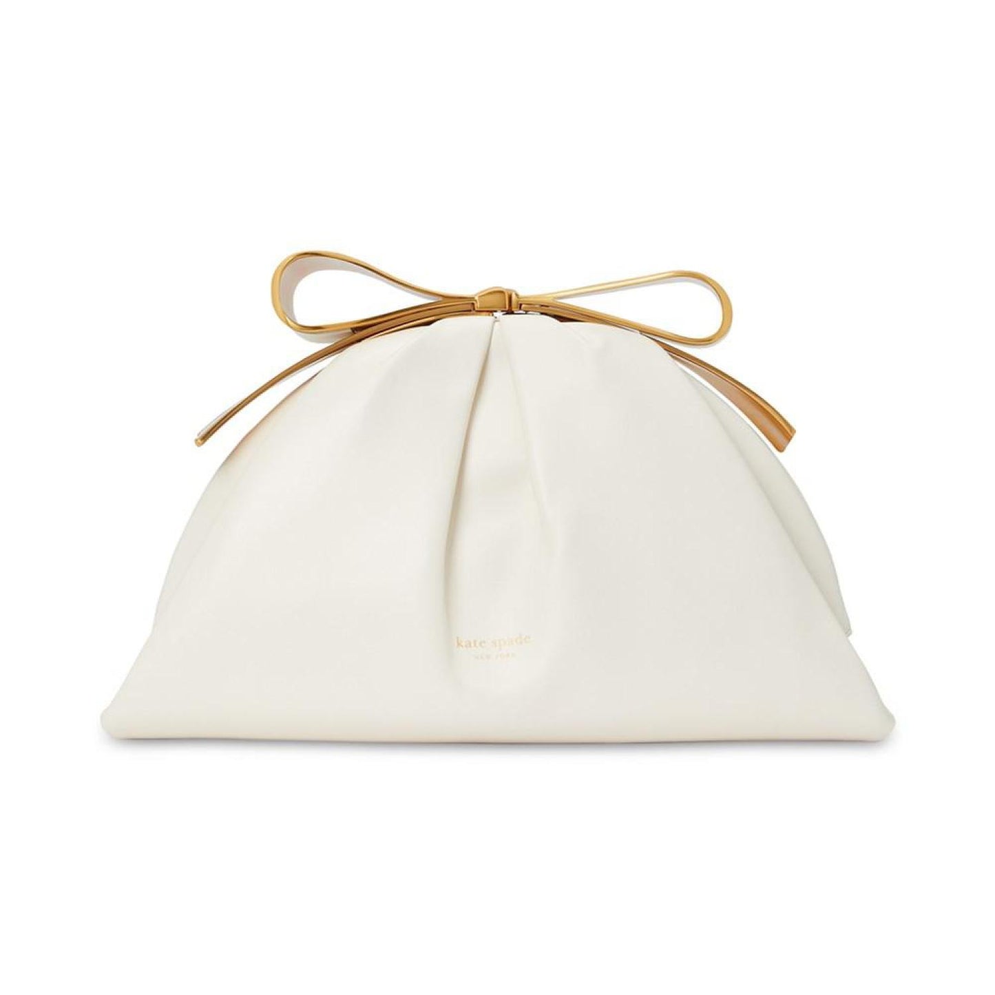 Medium Bridal Pearlized Leather Bow Frame Clutch