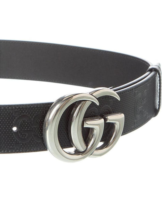 Gucci GG Marmont Embossed Leather Belt