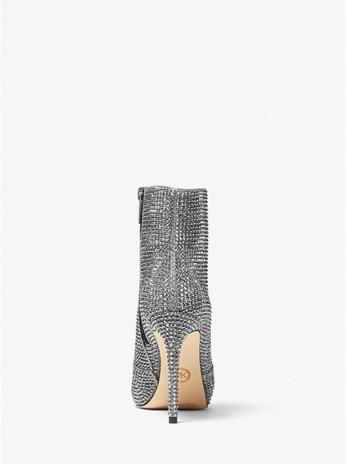 Rue Embellished Glitter Chain-Mesh Boot