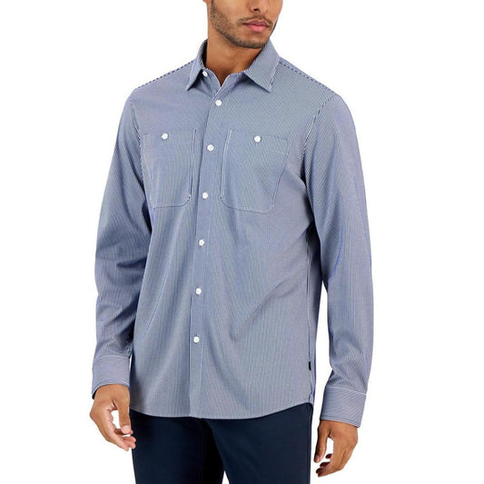 Men's Slim-Fit Stretch Stripe Button-Down Shirt