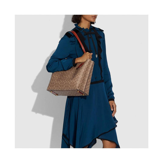 Signature Coated Canvas Willow Tote with Interior Zip Pocket