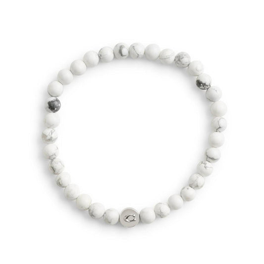 Men's Sterling Silver Signature Howlite Bead Stretch Bracelet
