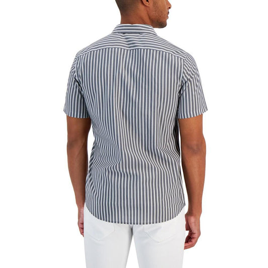 Men's Modern-Fit Stretch Stripe Button-Down Shirt