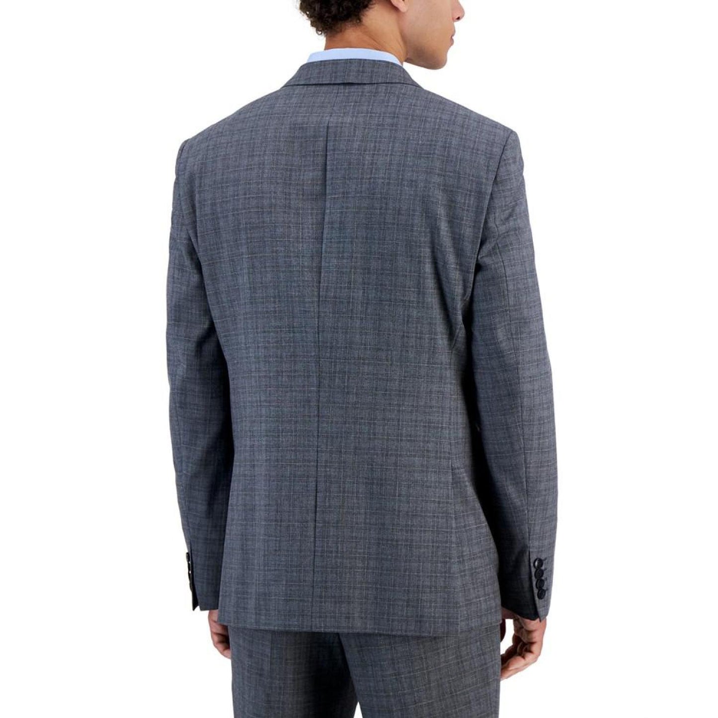Men's Wool Blend Modern-Fit Check Suit Separate Jacket
