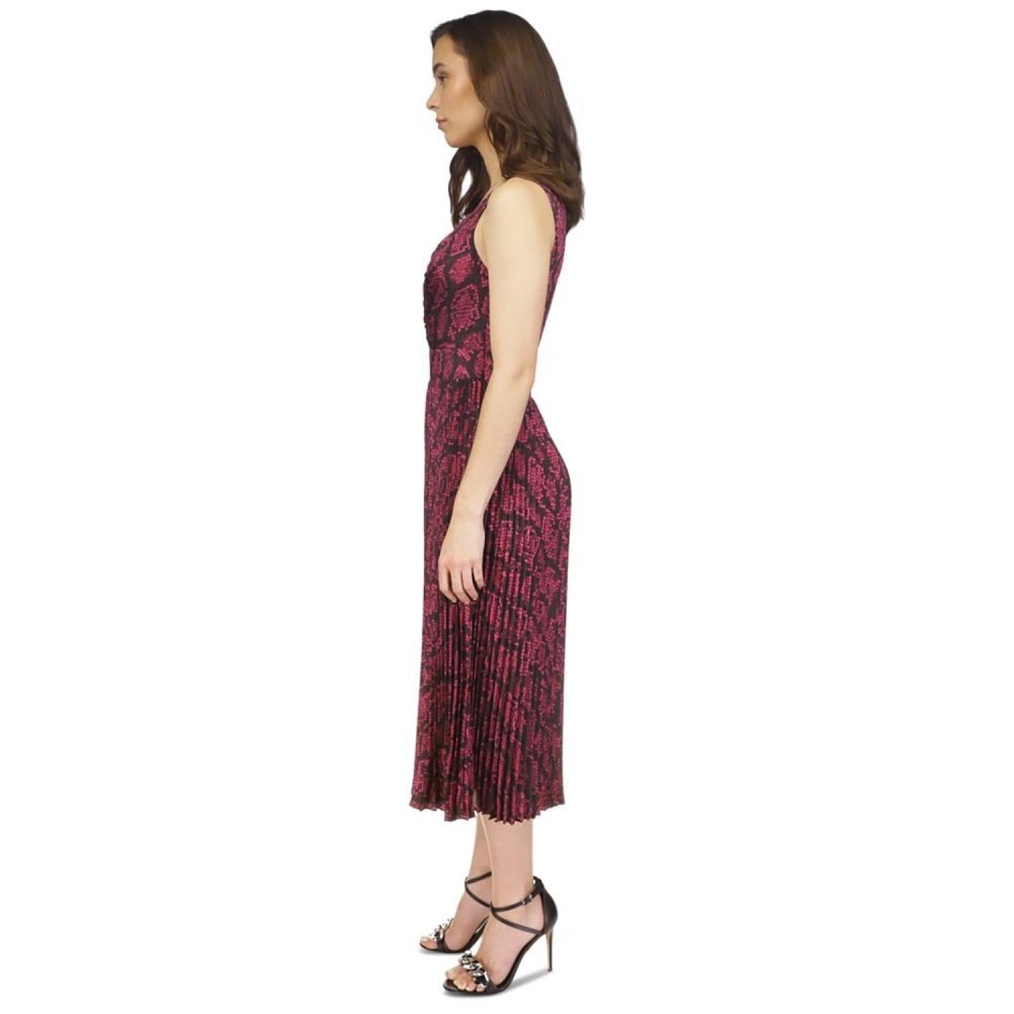 Women's Anaconda Printed Pleated Midi Dress