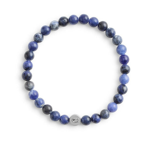 Men's Sterling Silver Signature Sodalite Bead Stretch Bracelet