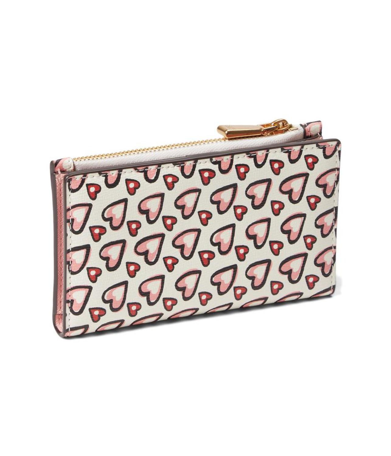 Morgan Valentines Heart Printed Small Slim Bifold Wallet